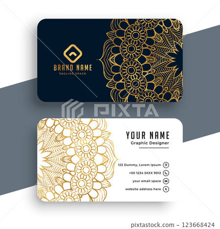 mandala style premium business card template design mandala style premium business card template design 123668424