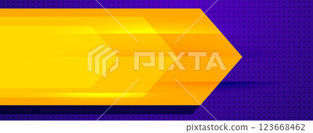 stylish purple and yellow abstract banner design 123668462