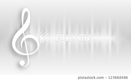 white musical background with sound note and equalizer 123668486