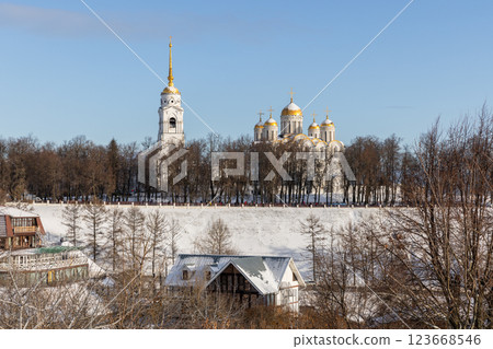 Dormition Cathedral, Vladimir, Russia. Winter landscape 123668546