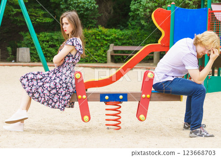 Couple going through conflict in their relationship Couple going through conflict in their relationship 123668703