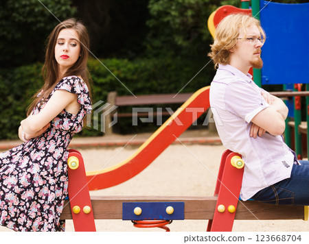 Couple going through conflict in their relationship Couple going through conflict in their relationship 123668704