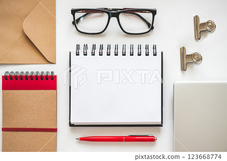 Blank notepad page for congratulatory inscriptions. Day light Blank notepad page for congratulatory inscriptions. Day light 123668774