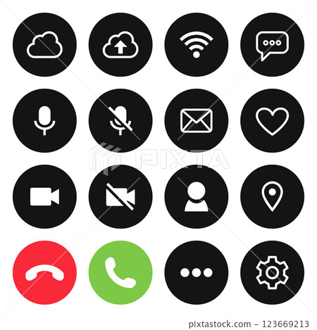 Mobile phone app icons icons set vector design Mobile phone app icons icons set vector design 123669213