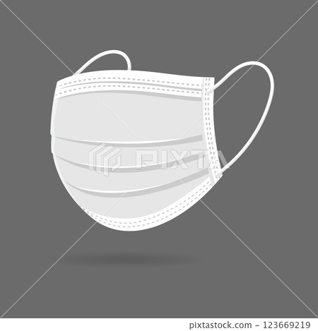 Anti dust white face mask fabric template vector for running 123669219