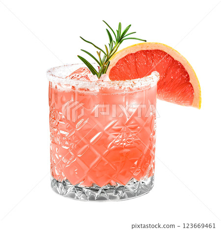 Salty Dog cocktail with grapefruit slice garnish transparent PNG isolated background. Mixology, bar menu, colorful vibrant refreshing drink in old fashioned glass Salty Dog cocktail with grapefruit slice garnish transparent PNG isolated background. Mixology, bar menu, colorful vibrant refreshing drink in old fashioned glass 123669461