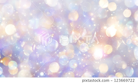Abstract pastel purple bokeh lights in dreamy festive background 123669722