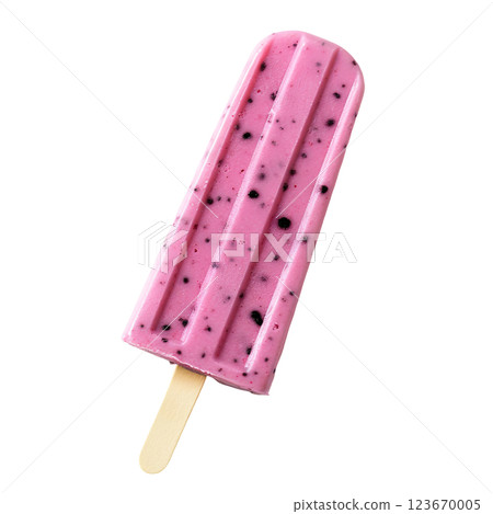 Pink Tropical Punch popsicle ice cream transparent PNG, isolated background. Colorful classic summer flavour, parlour shop menu dessert 123670005