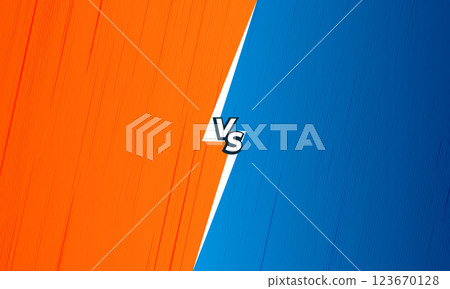 Versus screen design template in comic style battle title in orange and blue tones with halftone pattern Versus screen design template in comic style battle title in orange and blue tones with halftone pattern 123670128