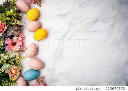 Happy Easter concept with easter eggs 123670152