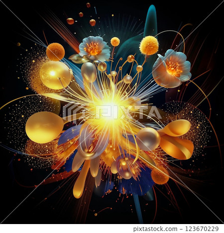 A bouquet of beautiful flowers on a black background. A beautifully decorated bouquet of festive flowers. AI generated. Hand edited. A bouquet of beautiful flowers on a black background. A beautifully decorated bouquet of festive flowers. AI generated. Hand edited. 123670229
