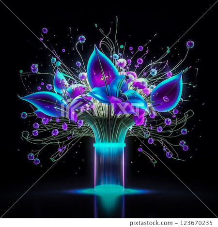 A bouquet of beautiful flowers on a black background. A beautifully decorated bouquet of festive flowers. AI generated. Hand edited. A bouquet of beautiful flowers on a black background. A beautifully decorated bouquet of festive flowers. AI generated. Hand edited. 123670235