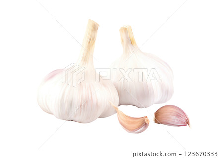 Garlic bulb clove spice PNG, transparent isolated background. Spices, vibrant vivid colorful cooking seasoning ingredient, food flavour graphic element presentation 123670333