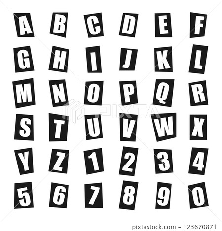 Vector letters of the alphabet cut out on a die 123670871