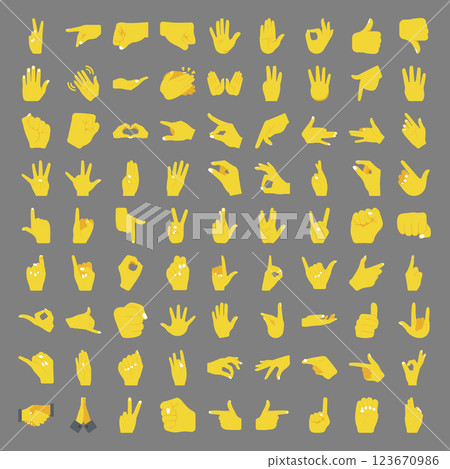 Different human hand positions color icons set for web and mobile design. Different human hand positions color icons set for web and mobile design. 123670986