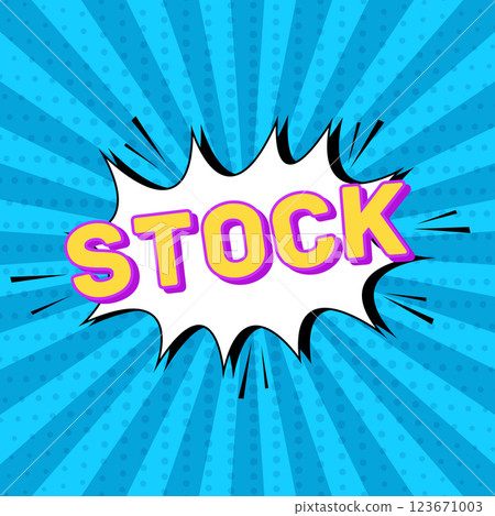Vector comic background for advertising in the store promotions and sales, rays and circles in blue with text. 123671003