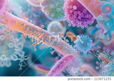 Laboratory examination with viruses a bacteria during pandemic epidemic AI Generative 123671255