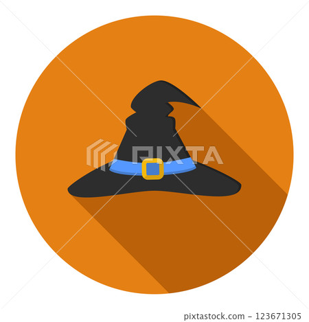 A witch's hat, Halloween collection, flat vector illustration. 123671305