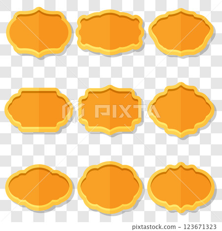 Vector illustration of a realistic shield logo in a mix of silver and orange colors. Vector illustration of a realistic shield logo in a mix of silver and orange colors. 123671323