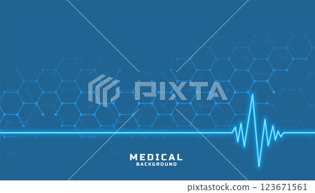healthcare and medical banner with cardiograph line 123671561