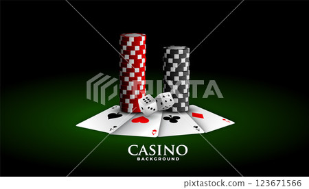realistic playing cards with dice and chips realistic playing cards with dice and chips 123671566