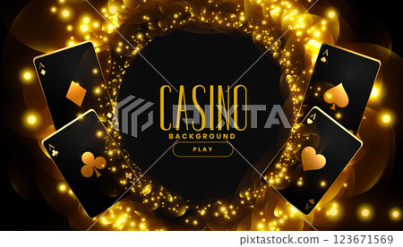 golden casino background with playing cards golden casino background with playing cards 123671569