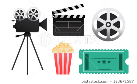 cinema film elements and objects 123671597