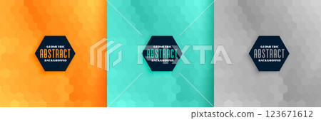 abstract hexagonal pattern background set of three abstract hexagonal pattern background set of three 123671612
