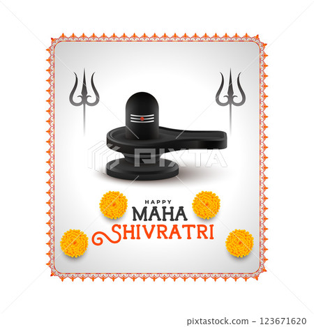 maha shivratri greeting with shivling design 123671620