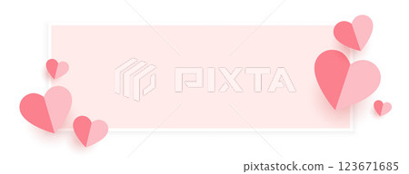 paper hearts banner with text space paper hearts banner with text space 123671685