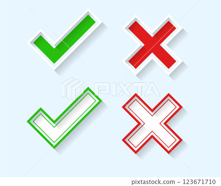 3d check mark and cross symbols set 3d check mark and cross symbols set 123671710