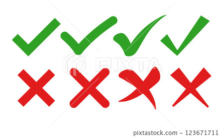 check mark and cross symbols in flat styles check mark and cross symbols in flat styles 123671711