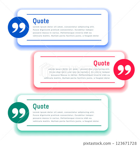 testimonial boxes or quotes template in three colors testimonial boxes or quotes template in three colors 123671728