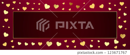 premium golden hearts frame with text space premium golden hearts frame with text space 123671767