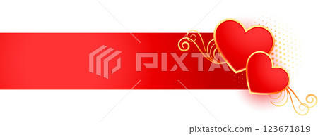 happy valentines day decorative hearts banner design 123671819