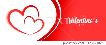 happy valentines day hearts banner design - Stock Illustration ...