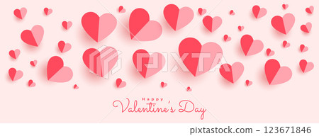 lovely paper hearts banner for valentines day 123671846