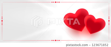 two red love hearts with text space two red love hearts with text space 123671852