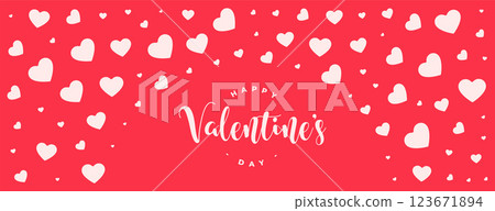 happy valentines day hearts pattern banner design happy valentines day hearts pattern banner design 123671894