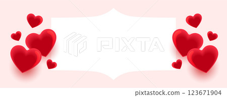 lovely happy valentines day greeting banner with text space 123671904