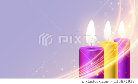 glowing candles with light streak effect glowing candles with light streak effect 123671932