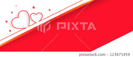 hearts love banner with text space design 123671959