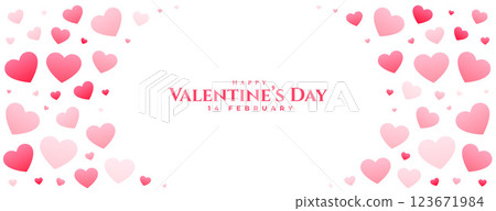 happy valentines day beautiful hearts banner design 123671984