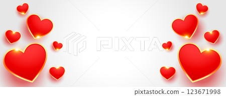 beautiful 3d style valentines day banner with text space 123671998