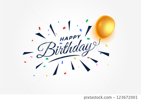 happy birthday celebration background with ballloons and confetti 123672001