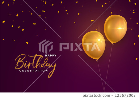 realistic happy birthday golden balloons on maroon background realistic happy birthday golden balloons on maroon background 123672002