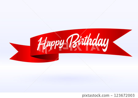 happy birthday celebration ribbon background design 123672003