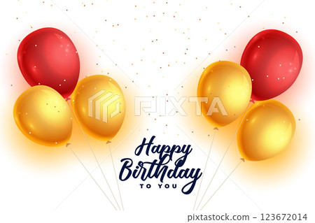 realistic happy birthday balloons background 123672014