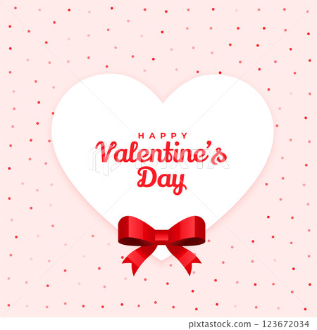 happy valentines day lovely card design with ribbon 123672034
