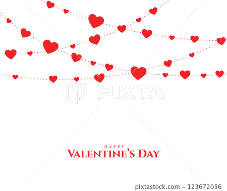 valentines day hearts garland card design 123672056